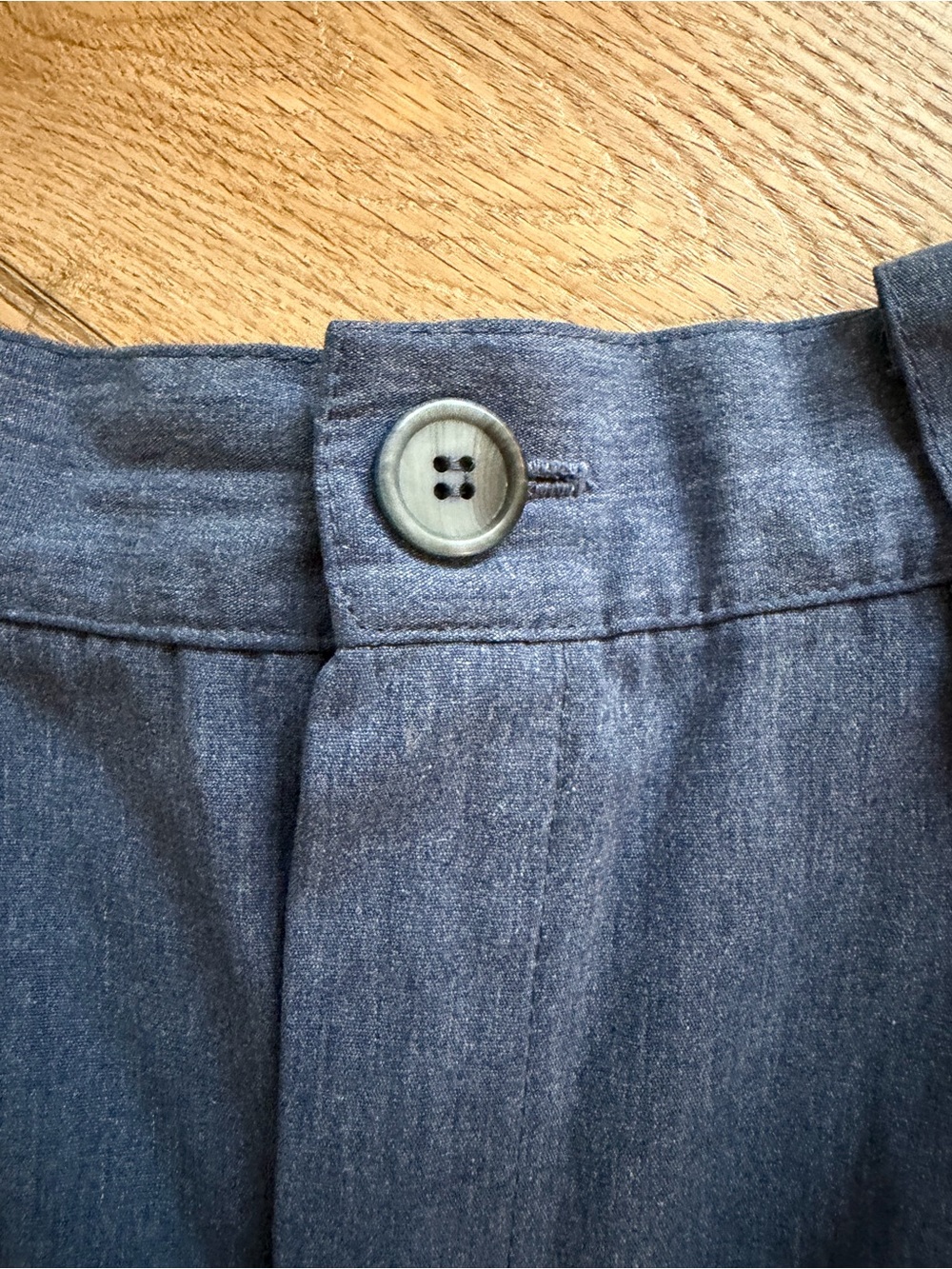 Vintage 90s Pleated HighWaisted Trouser Shorts Blue 30” Waist belt loop pockets - Picture 4 of 15